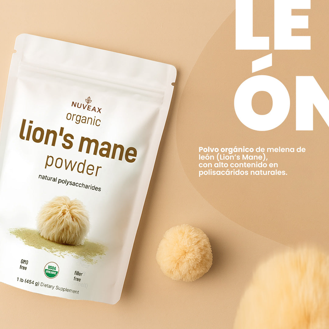 Lion’s Mane Orgánico en Polvo – Enfoque Mental, Memoria y Defensa Natural
