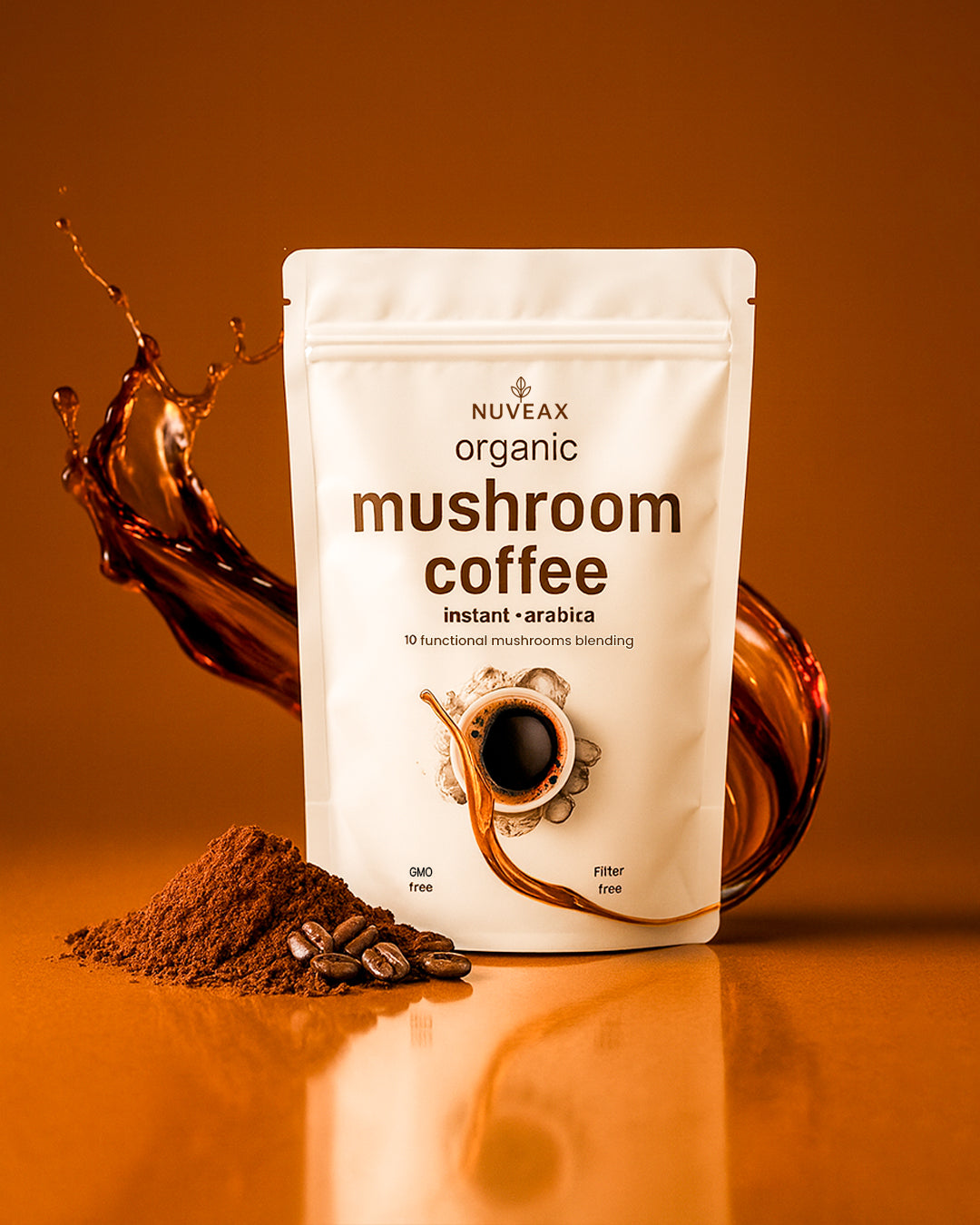 Mushroom Coffee Orgánico Nuveax – Energía Natural con Café Arábica y Hongos Funcionales