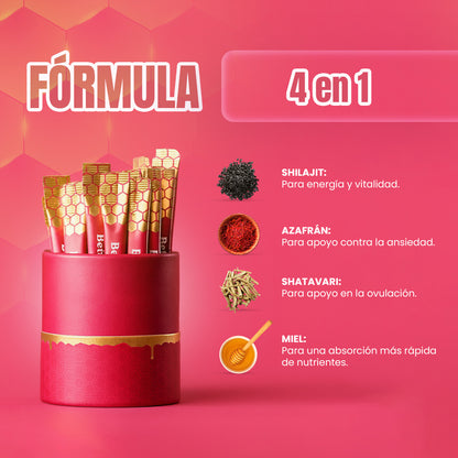 SHE-LAJIT™ Honey Sticks – Energía, Equilibrio Hormonal y Bienestar Femenino