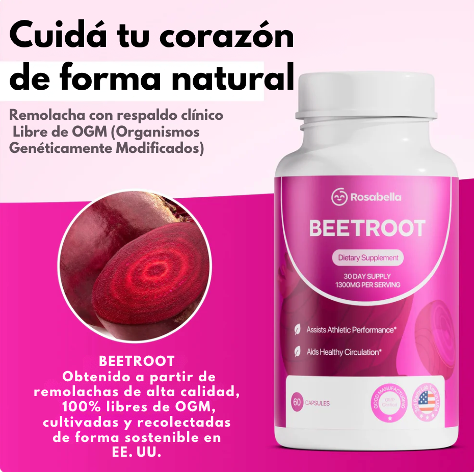 BeetVital – Remolacha Orgánica 1300 mg para Circulación, Energía y Bienestar Natural