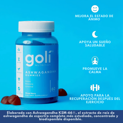 Goli Ashwagandha KSM-66® – Equilibrio Natural para Estrés, Energía y Bienestar Mental