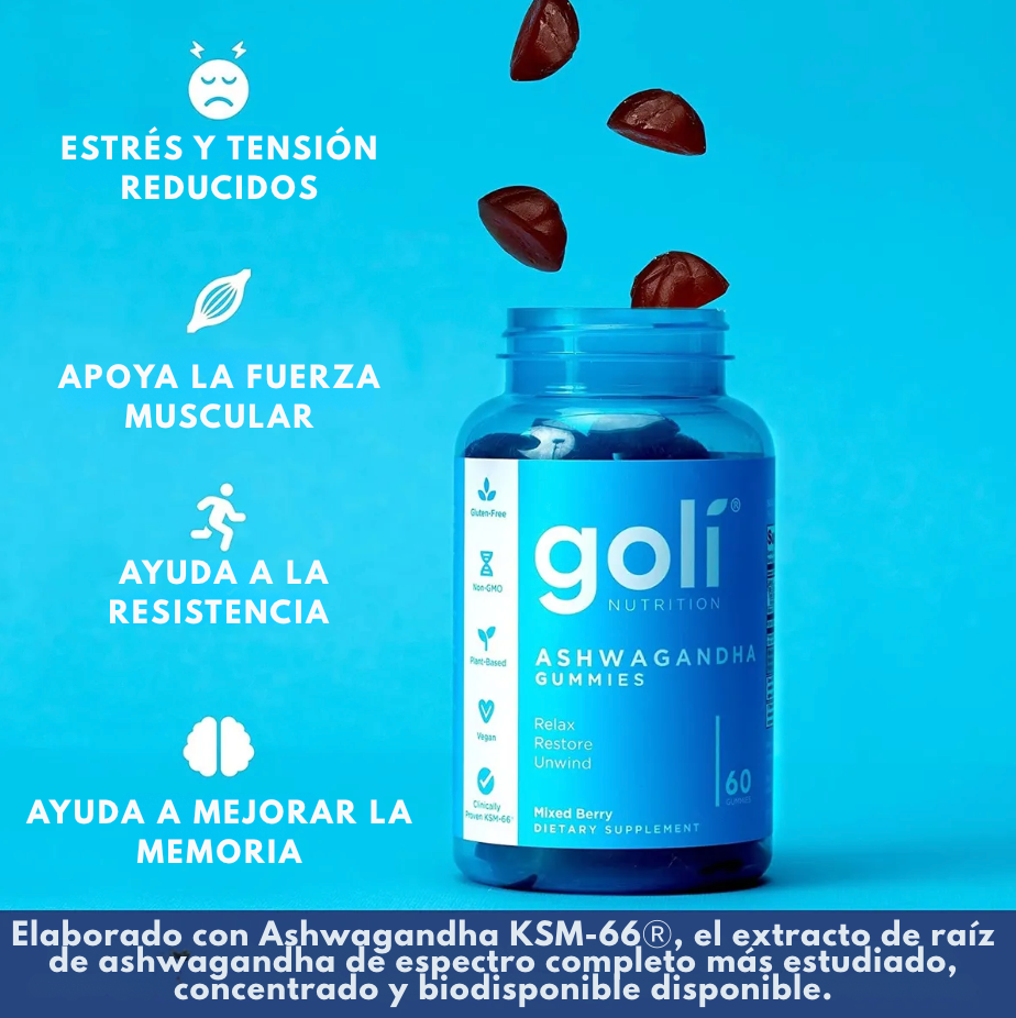 Goli Ashwagandha KSM-66® – Equilibrio Natural para Estrés, Energía y Bienestar Mental