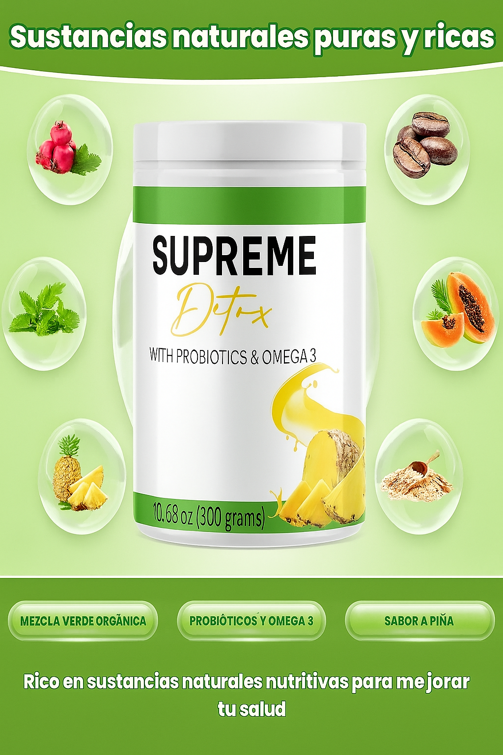 SUPREME Detox – Fórmula Natural con Probióticos y Omega 3