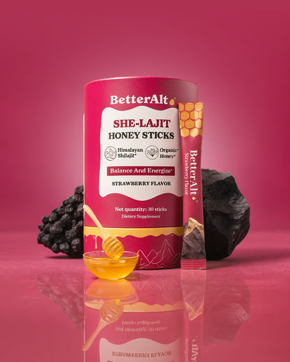 SHE-LAJIT™ Honey Sticks – Energía, Equilibrio Hormonal y Bienestar Femenino