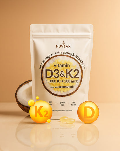 Fórmula Vitamina D3 + K2 con aceite de coco para mejor absorción